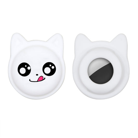Naughty Smile Cute Cartoon Pet Collar Anti-lost Tracker Silicone Case For AirTag(White) - Pet Series by Mutural | Online Shopping UK | buy2fix