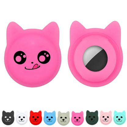 Naughty Smile Cute Cartoon Pet Collar Anti-lost Tracker Silicone Case For AirTag(Black) - Pet Series by Mutural | Online Shopping UK | buy2fix