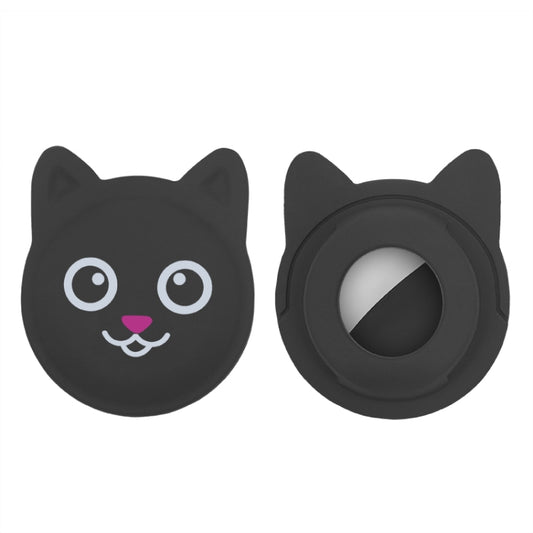 Hanhan Smile Cute Cartoon Pet Collar Anti-lost Tracker Silicone Case For AirTag(Black) - Pet Series by Mutural | Online Shopping UK | buy2fix