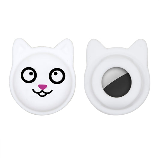 Hanhan Smile Cute Cartoon Pet Collar Anti-lost Tracker Silicone Case For AirTag(White) - Pet Series by Mutural | Online Shopping UK | buy2fix
