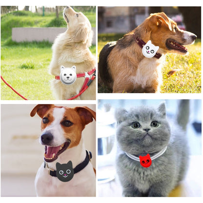 Hanhan Smile Cute Cartoon Pet Collar Anti-lost Tracker Silicone Case For AirTag(Fluorescent Pink) - Pet Series by Mutural | Online Shopping UK | buy2fix