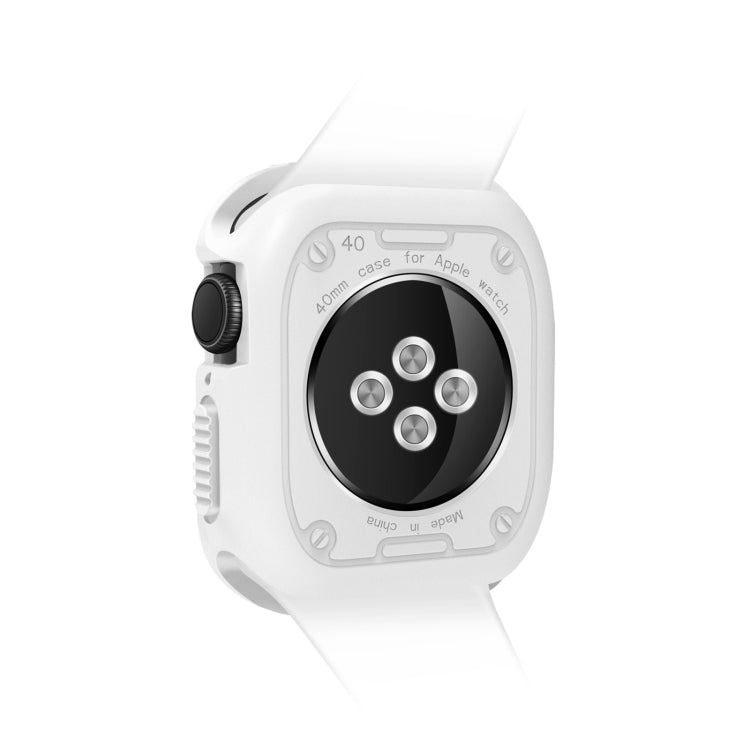Silicone Shockproof Watch Protective Case For Apple Watch Series 9 / 8 / 7 41mm(White) by buy2fix