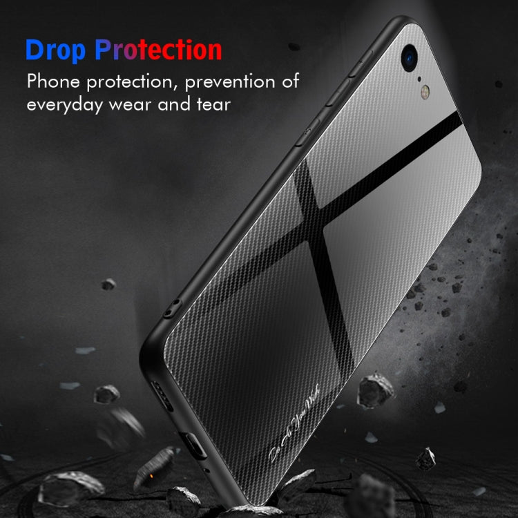 For iPhone SE 2022 / SE 2020 / 8 / 7 Texture Gradient Glass Protective Case(Blue) - iPhone SE 2022 / 2020 / 8 / 7 Cases by LC.IMEEKE | Online Shopping UK | buy2fix