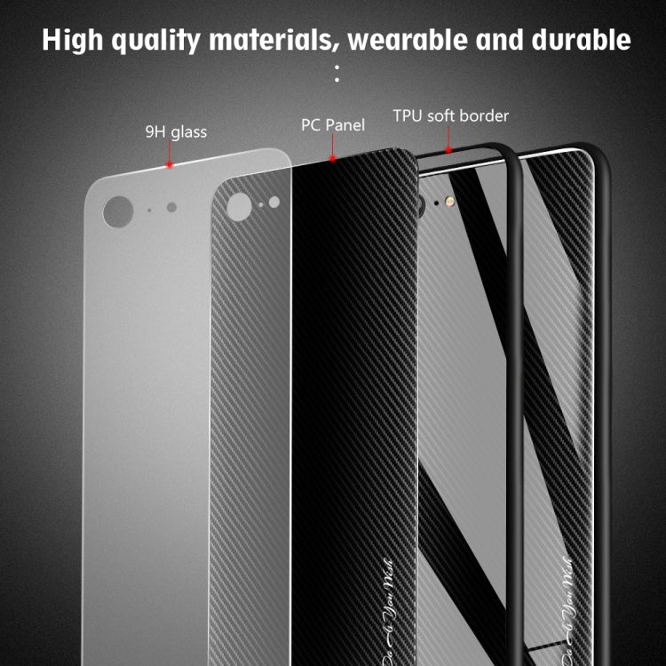 For iPhone SE 2022 / SE 2020 / 8 / 7 Texture Gradient Glass Protective Case(Blue) - iPhone SE 2022 / 2020 / 8 / 7 Cases by LC.IMEEKE | Online Shopping UK | buy2fix