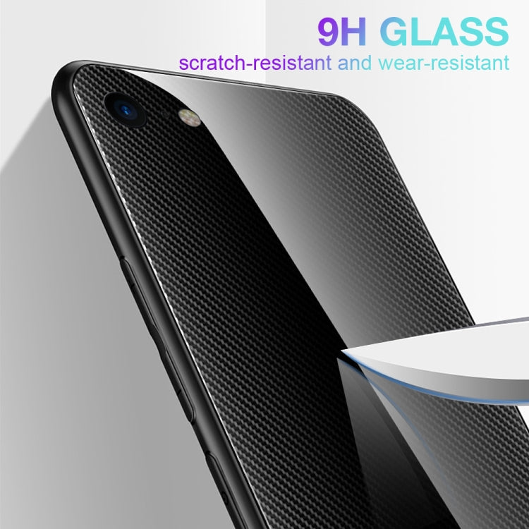 For iPhone SE 2022 / SE 2020 / 8 / 7 Texture Gradient Glass Protective Case(Blue) - iPhone SE 2022 / 2020 / 8 / 7 Cases by LC.IMEEKE | Online Shopping UK | buy2fix