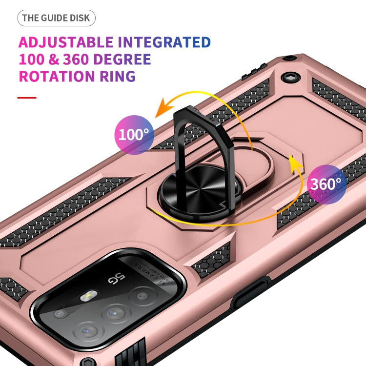 For OPPO Reno5 Z Shockproof TPU + PC Phone Protective Case with 360 Degree Rotating Holder(Rose Gold) by buy2fix