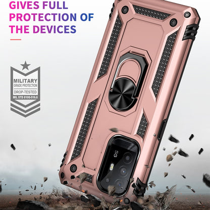 For OPPO Reno5 Z Shockproof TPU + PC Phone Protective Case with 360 Degree Rotating Holder(Rose Gold) by buy2fix