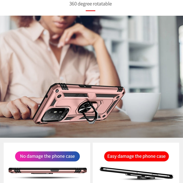 For OPPO Reno5 Z Shockproof TPU + PC Phone Protective Case with 360 Degree Rotating Holder(Rose Gold) by buy2fix