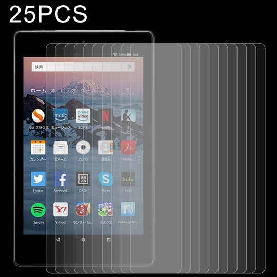 25 PCS/Pack 9H 2.5D Explosion-proof Tempered Tablet Glass Film For Amazon Kindle Fire HD 8 2018