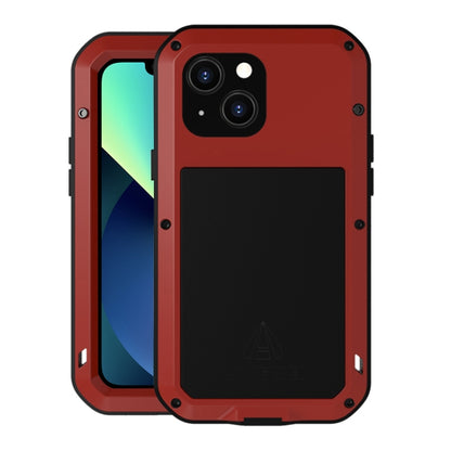 For iPhone 13 mini LOVE MEI Metal Shockproof Life Waterproof Dustproof Protective Phone Case (Red) by LOVE MEI