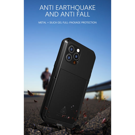 For iPhone 13 Pro Max LOVE MEI Metal Shockproof Life Waterproof Dustproof Protective Phone Case (Black) - iPhone 13 Pro Max Cases by LOVE MEI | Online Shopping UK | buy2fix