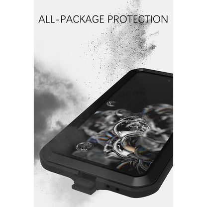 For Samsung Galaxy S21 FE LOVE MEI Metal Shockproof Waterproof Dustproof Protective Phone Case with Glass(Silver) - Galaxy Phone Cases by LOVE MEI | Online Shopping UK | buy2fix