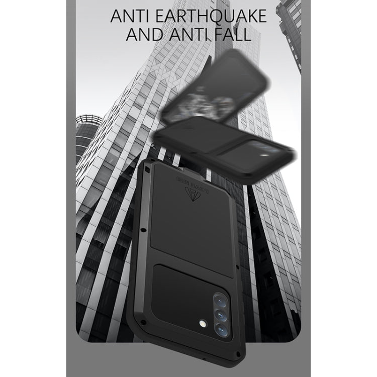 For Samsung Galaxy S21 FE LOVE MEI Metal Shockproof Waterproof Dustproof Protective Phone Case with Glass(Yellow) by LOVE MEI