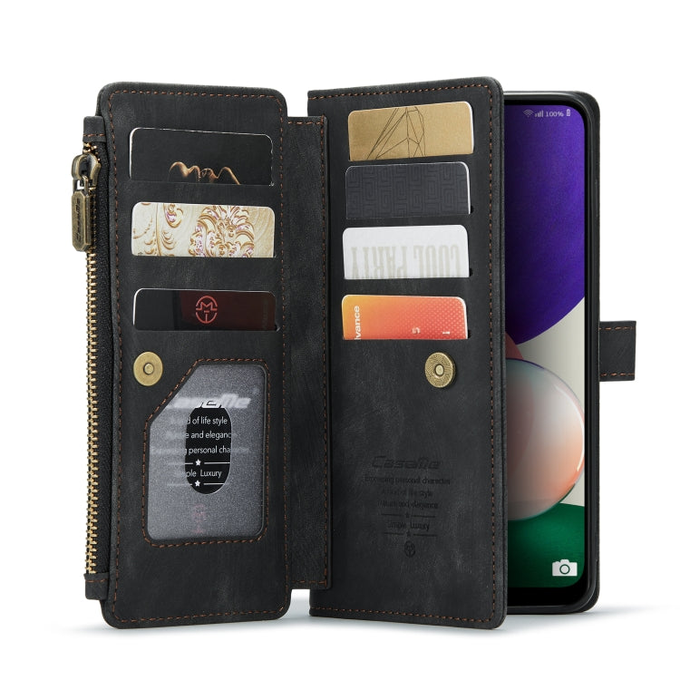 For Samsung Galaxy A22 5G CaseMe-C30 Multifunctional Horizontal Flip PU + TPU Phone Case(Black) - Galaxy Phone Cases by CaseMe | Online Shopping UK | buy2fix