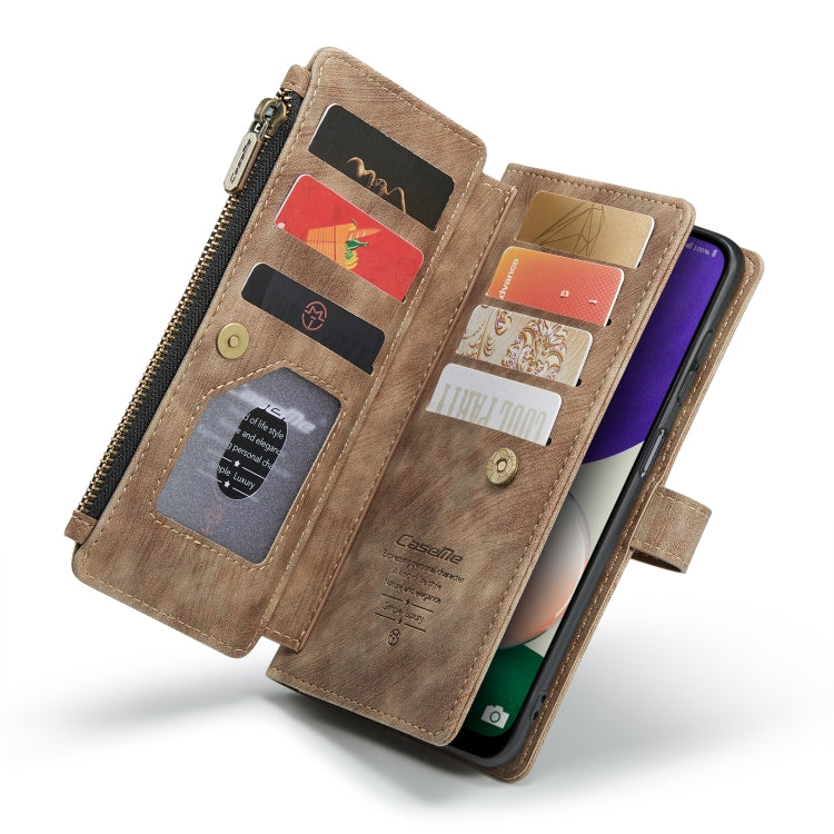 For Samsung Galaxy A22 5G CaseMe-C30 Multifunctional Horizontal Flip PU + TPU Phone Case(Brown) - Galaxy Phone Cases by CaseMe | Online Shopping UK | buy2fix