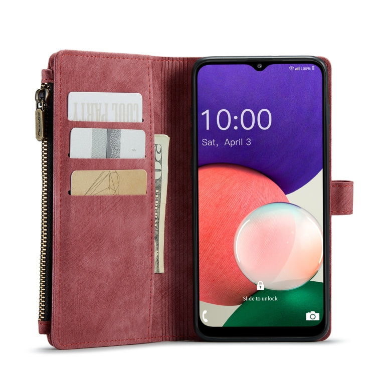 For Samsung Galaxy A22 5G CaseMe-C30 Multifunctional Horizontal Flip PU + TPU Phone Case(Red) - Galaxy Phone Cases by CaseMe | Online Shopping UK | buy2fix