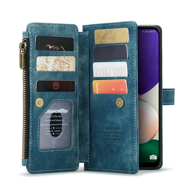 For Samsung Galaxy A22 5G CaseMe-C30 Multifunctional Horizontal Flip PU + TPU Phone Case(Blue) - Galaxy Phone Cases by CaseMe | Online Shopping UK | buy2fix