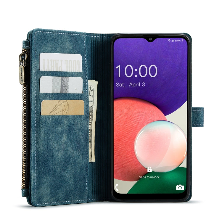 For Samsung Galaxy A22 5G CaseMe-C30 Multifunctional Horizontal Flip PU + TPU Phone Case(Blue) - Galaxy Phone Cases by CaseMe | Online Shopping UK | buy2fix