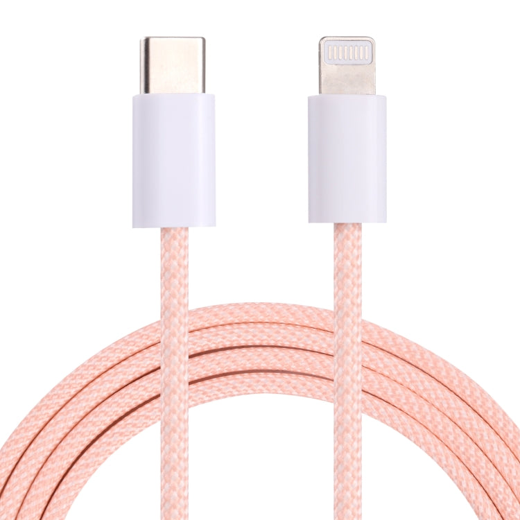 12W PD USB-C / Type-C to 8 Pin Data Cable, Cable Length: 1m(Pink) by buy2fix