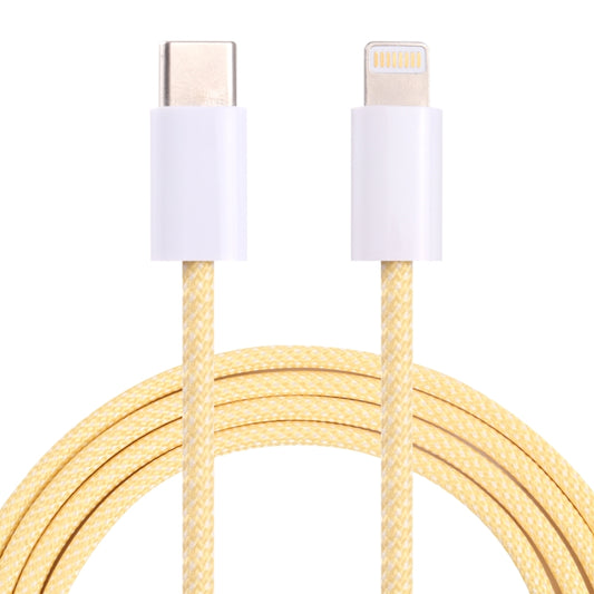 12W PD USB-C / Type-C to 8 Pin Data Cable, Cable Length: 1m(Yellow) by buy2fix
