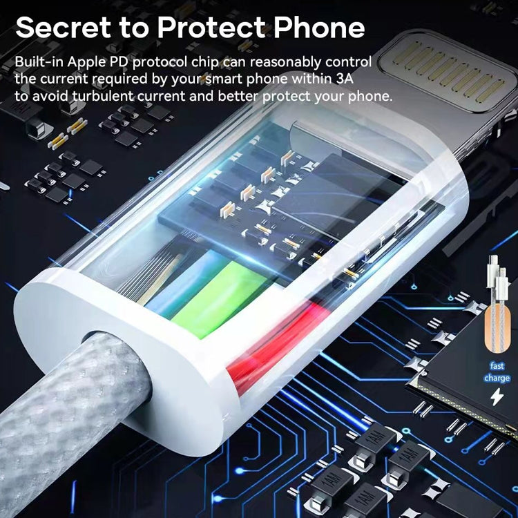 20W PD USB-C / Type-C to 8 Pin Data Cable, Cable Length: 1m(White) by buy2fix