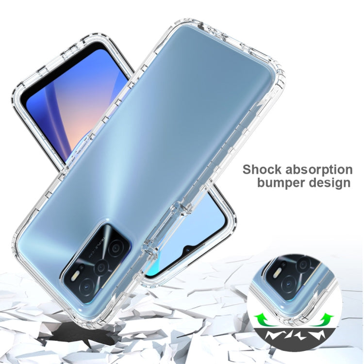 For OPPO A16 Shockproof High Transparency Two-color Gradual Change PC+TPU Candy Colors Phone Protective Case(White) by buy2fix