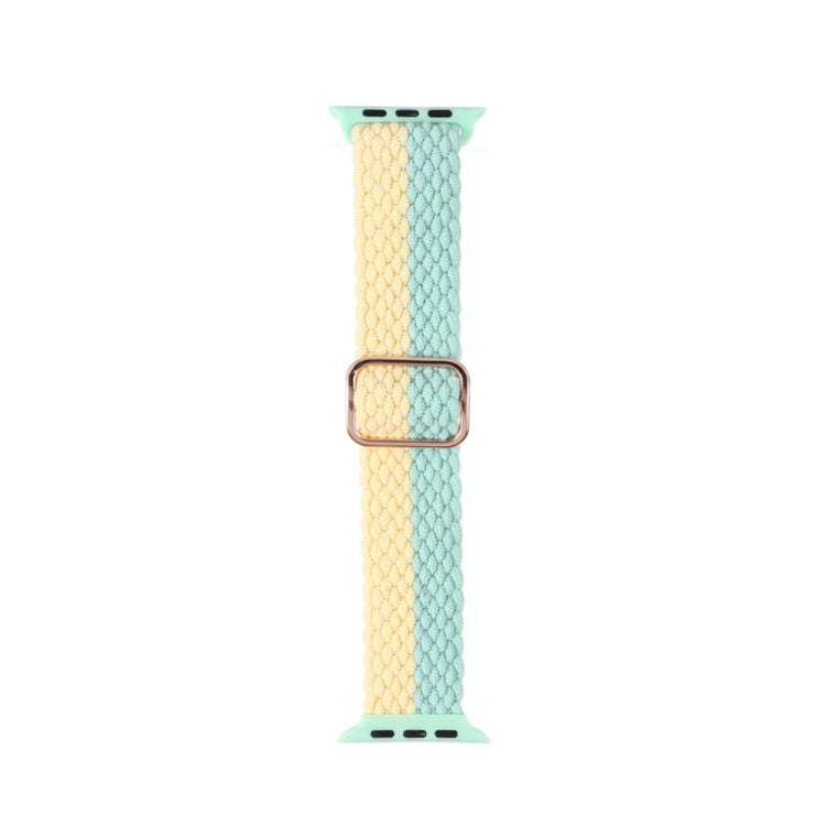 Adjustable Striped Woven Nylon Strap Watch Band For Apple Watch Ultra 49mm&Watch Ultra 2 49mm / Series 9&8&7 45mm / SE 3&SE 2&6&SE&5&4 44mm / 3&2&1 42mm(Pink Green) by buy2fix