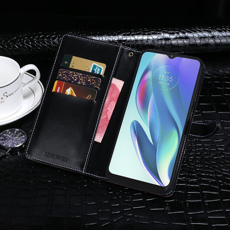 For Motorola Moto G50 5G idewei Crocodile Texture Horizontal Flip Leather Case with Holder & Card Slots & Wallet(Dark Blue) - Motorola Cases by idewei | Online Shopping UK | buy2fix