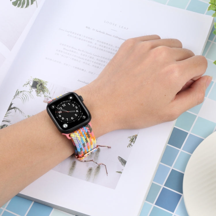 Nylon Braid Strap Watch Band For Apple Watch Ultra 49mm&Watch Ultra 2 49mm / Series 9&8&7 45mm / SE 3&SE 2&6&SE&5&4 44mm / 3&2&1 42mm(19) by buy2fix