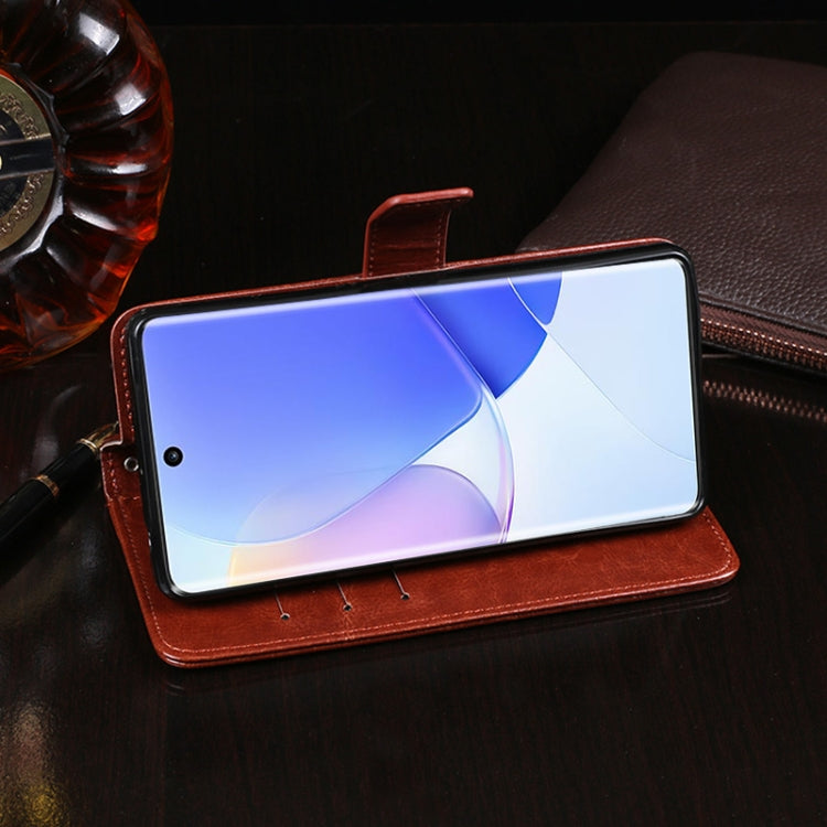 For Huawei nova 9 Pro idewei Crazy Horse Texture Leather Case with Holder & Card Slots & Wallet(Yellow) - Huawei Cases by idewei | Online Shopping UK | buy2fix