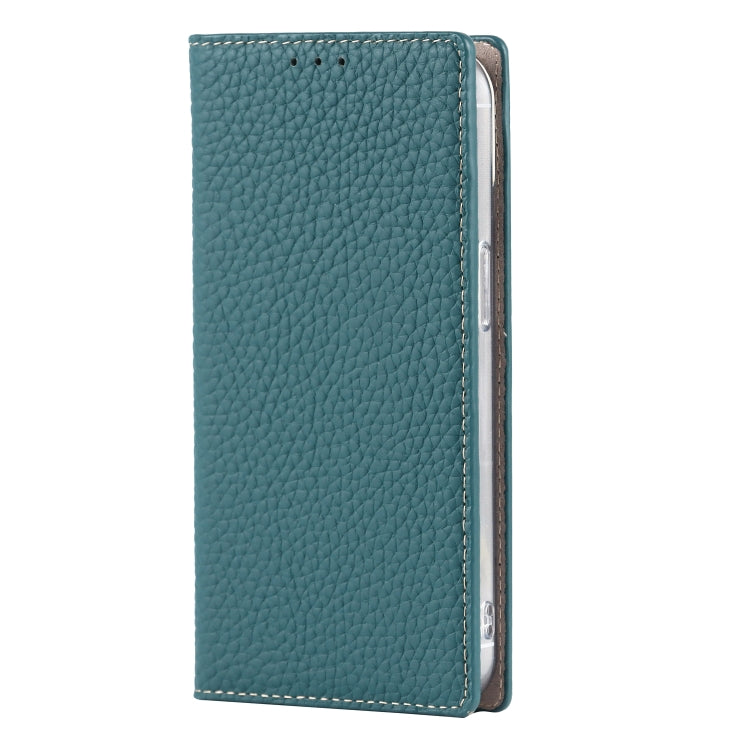 For iPhone 13 Litchi Texture Genuine Leather Phone Case With Lanyard & Holder & Card Slots & Wallet(Sky Blue) - iPhone 13 Cases by buy2fix | Online Shopping UK | buy2fix