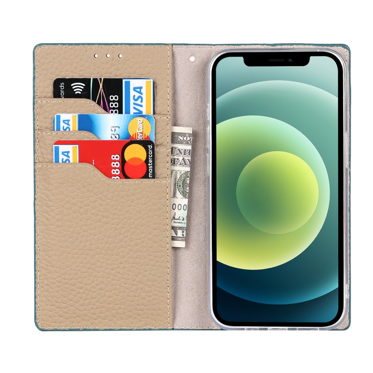 For iPhone 13 Litchi Texture Genuine Leather Phone Case With Lanyard & Holder & Card Slots & Wallet(Sky Blue) - iPhone 13 Cases by buy2fix | Online Shopping UK | buy2fix