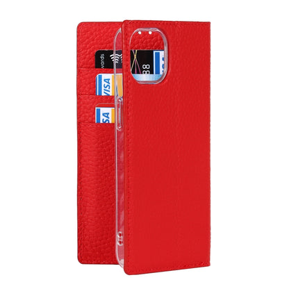 For iPhone 13 mini Litchi Texture Genuine Leather Phone Case With Lanyard & Holder & Card Slots & Wallet (Red) - iPhone 13 mini Cases by buy2fix | Online Shopping UK | buy2fix
