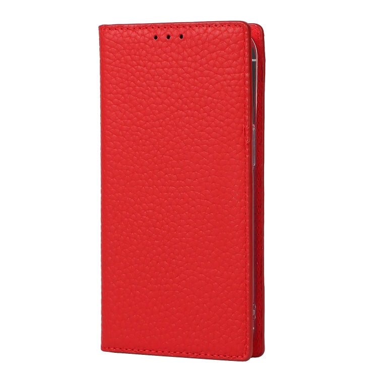 For iPhone 13 Pro Litchi Texture Genuine Leather Phone Case With Lanyard & Holder & Card Slots & Wallet (Red) - iPhone 13 Pro Cases by buy2fix | Online Shopping UK | buy2fix