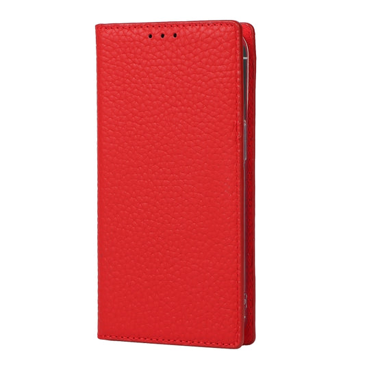 For iPhone 13 Pro Litchi Texture Genuine Leather Phone Case With Lanyard & Holder & Card Slots & Wallet (Red) - iPhone 13 Pro Cases by buy2fix | Online Shopping UK | buy2fix