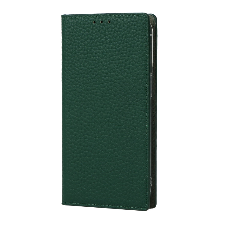 For iPhone 13 Pro Max Litchi Texture Genuine Leather Phone Case With Lanyard & Holder & Card Slots & Wallet (Dark Green) - iPhone 13 Pro Max Cases by buy2fix | Online Shopping UK | buy2fix