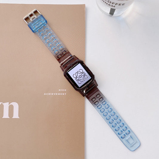 Jelly Gradient Transparent TPU Strap Watch Band For Apple Watch Ultra 49mm&Watch Ultra 2 49mm / Series 9&8&7 45mm / SE 3&SE 2&6&SE&5&4 44mm / 3&2&1 42mm(7) by buy2fix