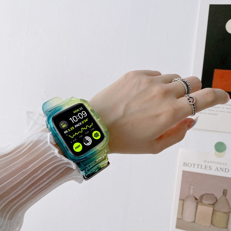 Jelly Gradient Transparent TPU Strap Watch Band For Apple Watch Ultra 49mm&Watch Ultra 2 49mm / Series 9&8&7 45mm / SE 3&SE 2&6&SE&5&4 44mm / 3&2&1 42mm(4) by buy2fix