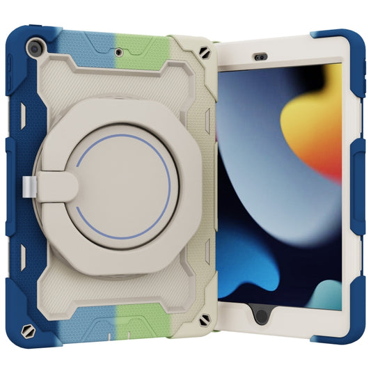 For iPad 10.2 2021 Armor Contrast Color Silicone + PC Tablet Case(Colorful Blue) - iPad 10.2 Cases by buy2fix | Online Shopping UK | buy2fix