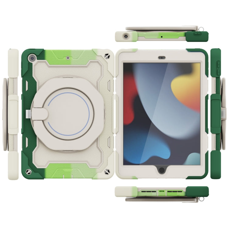 For iPad 10.2 2021 Armor Contrast Color Silicone + PC Tablet Case(Colorful Green) - iPad 10.2 Cases by buy2fix | Online Shopping UK | buy2fix