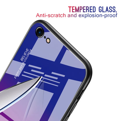 For iPhone SE 2022 / SE 2020 / 8 / 7 Gradient Color Glass Case(Purple) - iPhone SE 2022 / 2020 / 8 / 7 Cases by LC.IMEEKE | Online Shopping UK | buy2fix
