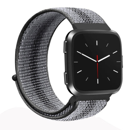 For Fitbit Versa 1 / 2 Universal Nylon Strap Watch Band(Black Stripe) - Watch Bands by buy2fix | Online Shopping UK | buy2fix
