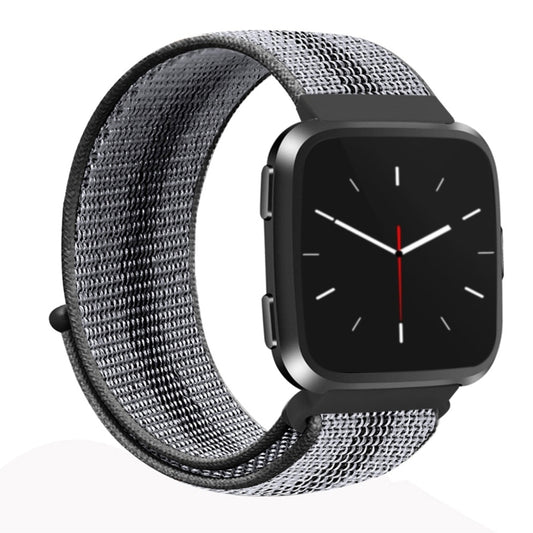 For Fitbit Versa 1 / 2 Universal Nylon Strap Watch Band(Black Stripe) - Watch Bands by buy2fix | Online Shopping UK | buy2fix
