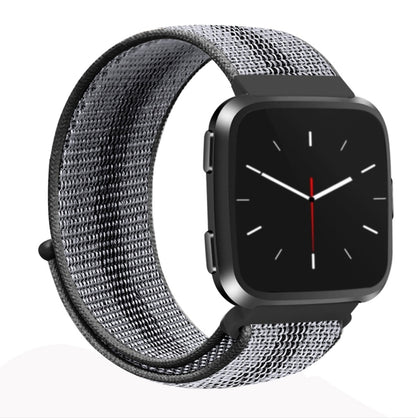 For Fitbit Versa 1 / 2 Universal Nylon Strap Watch Band(Black Stripe) - Watch Bands by buy2fix | Online Shopping UK | buy2fix