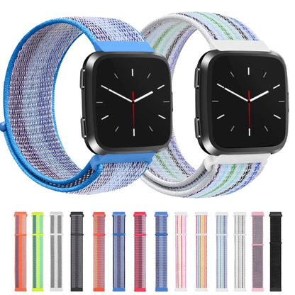 For Fitbit Versa 1 / 2 Universal Nylon Strap Watch Band(Black Stripe) - Watch Bands by buy2fix | Online Shopping UK | buy2fix