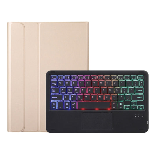 A08-AS Ultra-thin Backlight Bluetooth Keyboard Leather Case with Touchpad For Samsung Galaxy Tab A8 2021 SM-X205 / SM-X200(Gold) - Samsung Keyboard by buy2fix | Online Shopping UK | buy2fix