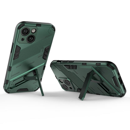 For iPhone 13 mini Punk Armor 2 in 1 PC + TPU Phone Case with Invisible Holder (Green) by buy2fix