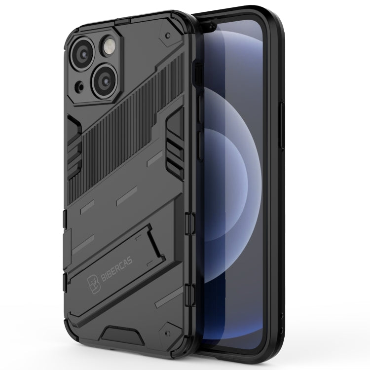 For iPhone 13 Punk Armor 2 in 1 PC + TPU Phone Case with Invisible Holder(Black) by buy2fix