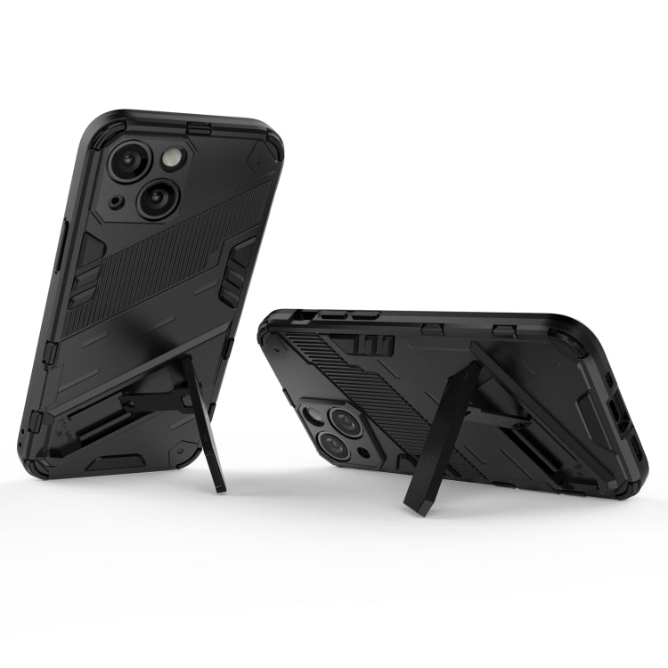 For iPhone 13 Punk Armor 2 in 1 PC + TPU Phone Case with Invisible Holder(Black) by buy2fix