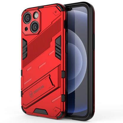 For iPhone 13 Punk Armor 2 in 1 PC + TPU Phone Case with Invisible Holder(Red) by buy2fix